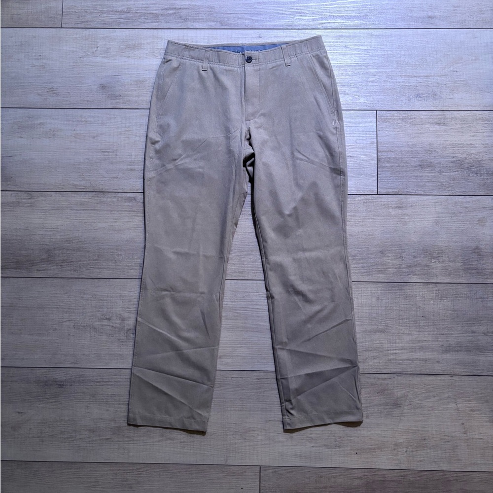 Under Armour Men's Tan Khaki Straight Leg Golf Business Casual Pants | 34x30